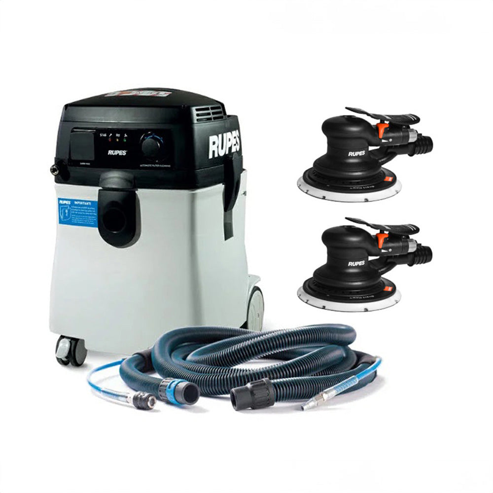 RUPES S245 Portable Vacuum Long Hose Kit w/(1) RH356A  (1) RH359A Skorpio Sander
