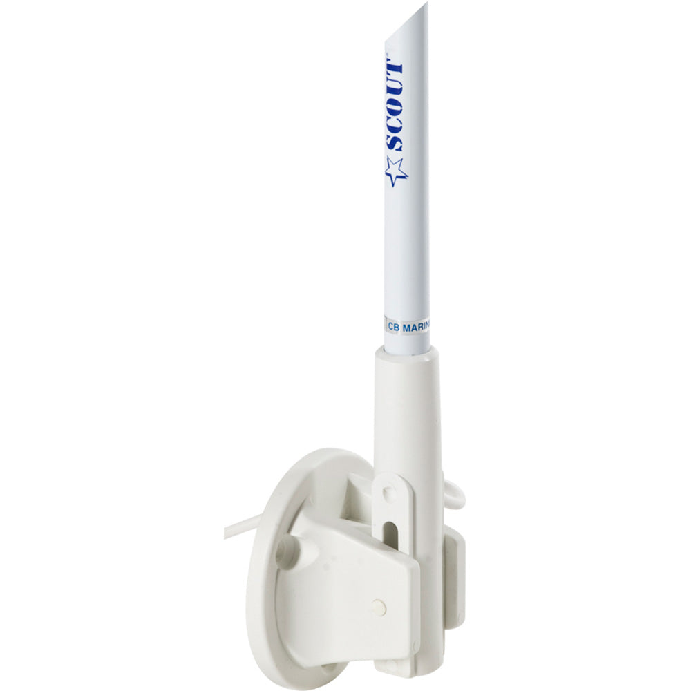 Scout 5' White VHF Antenna 3dB Lift  Lay Mount w/5M RG-58