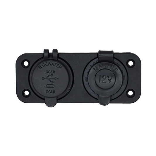 Bluewater Round Dual USB/USB-C Charger