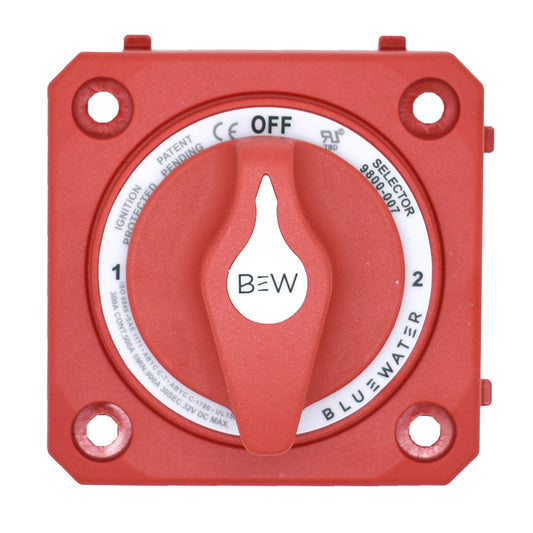 Bluewater Off/1/2/Both Battery Switch - Panel Mount - Red