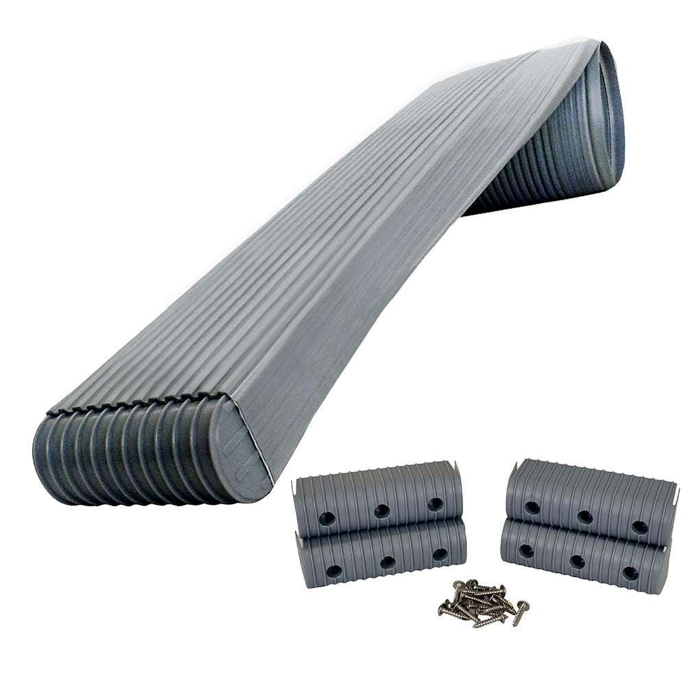 Caliber BunkWrap Kit - Grey 16' x 2" x 6" Roll + 4 Caps + HRDW Roll + 4 Endcaps  Stainless Steel Hardware
