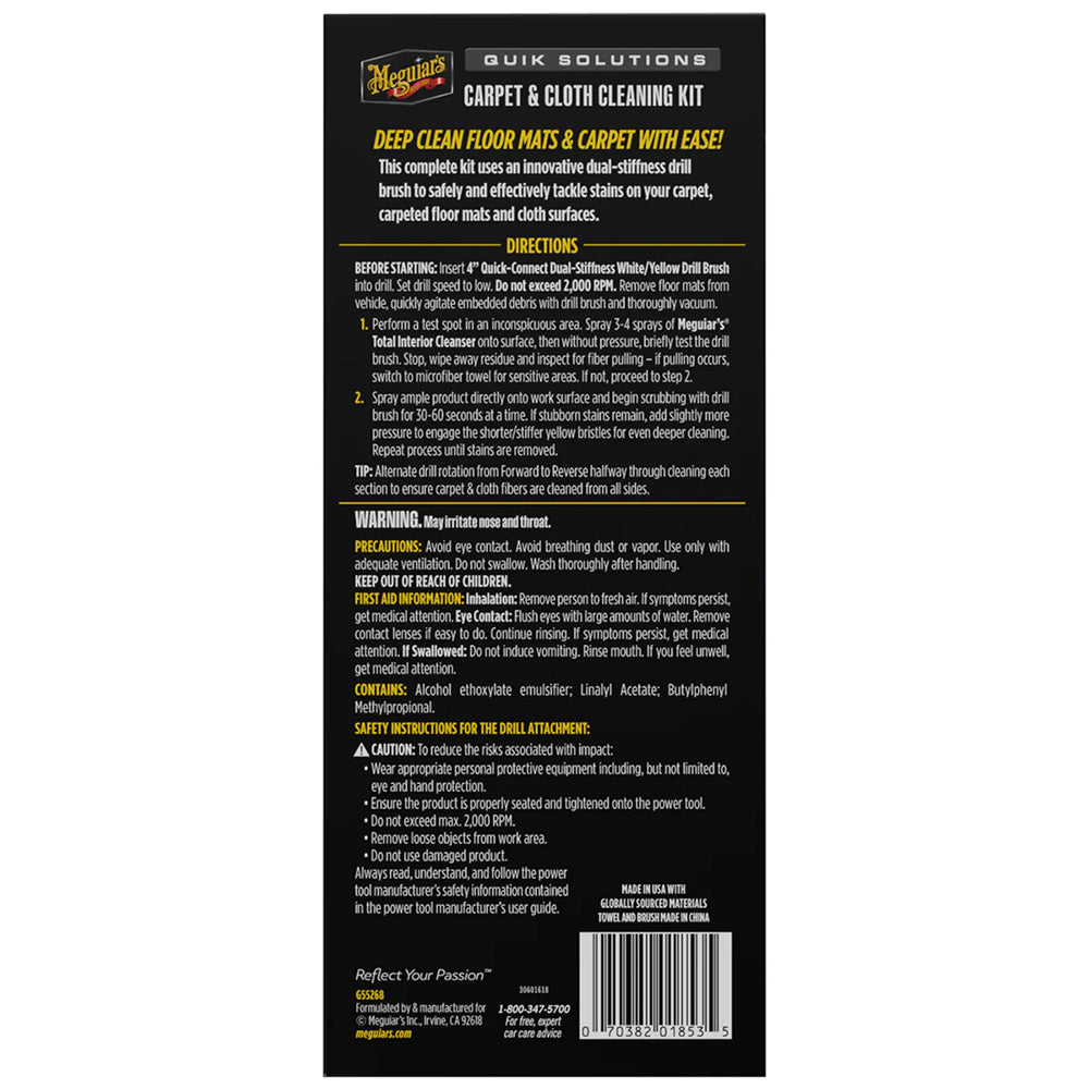 Meguiar's Quik Solutions Carpet  Cloth Cleaning Kit