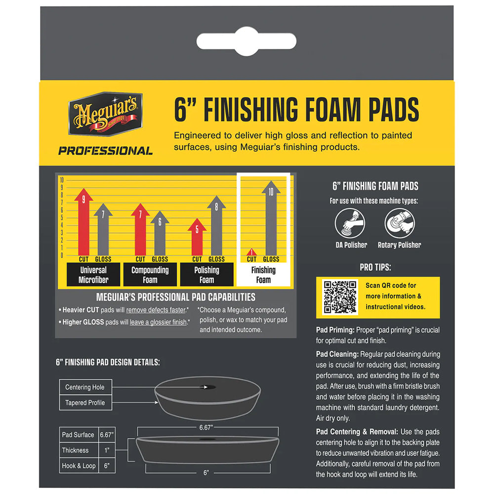 Meguiar's Professional 6" Foam Finishing Pads *2-Pack