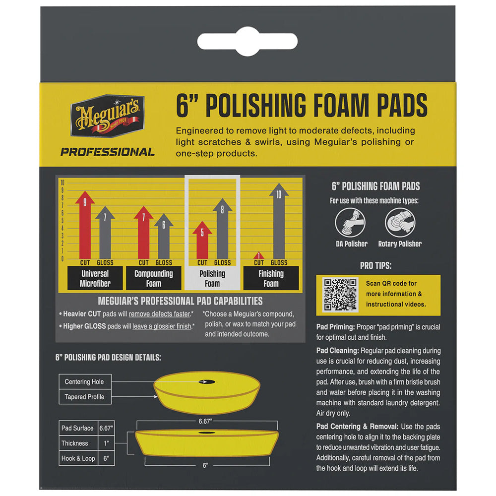 Meguiar's Professional 6" Polishing Foam Pads *2-Pack