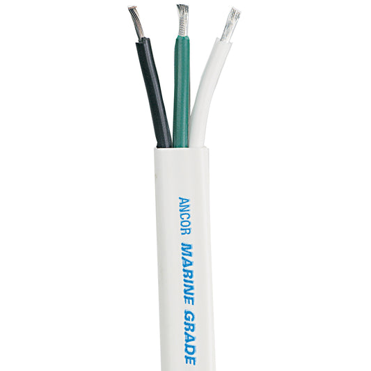 Ancor White Triplex Cable - 12/3 - White, Black, Green - Sold by the Foot
