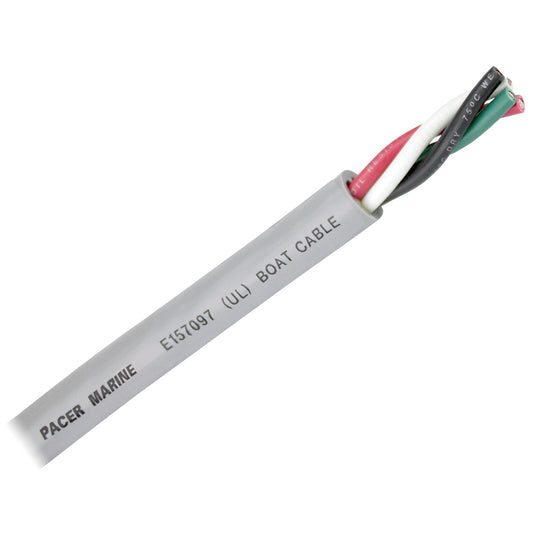Pacer Round 4 Conductor Cable - 100'  Grey Jacket - 8/4 AWG - Black, Red, Green,  White