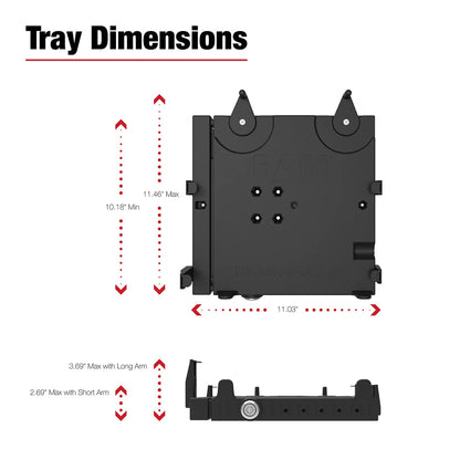 RAM Mount RAM No-Drill Universal Laptop Mount f/Heavy Duty Trucks