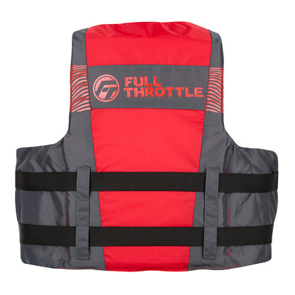 Full Throttle Adult Nylon Life Jacket - 4X/7X - Black/Red
