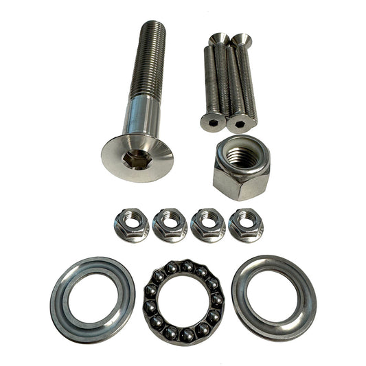 Sea Swivel Replacement Mount Hardware Kit w/5" Main Bolt, Nut, Bearing,  4-Bolt Package of Mounting Hardware