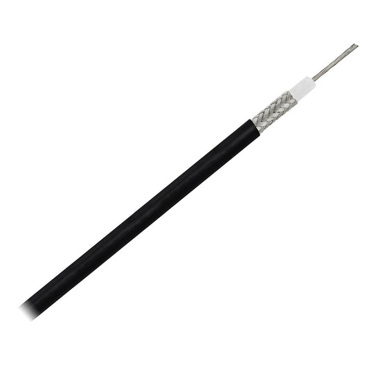 Pacer RG58AU Coax Cable Stranded TV Cond TV Braid - Black Jacket - 200'