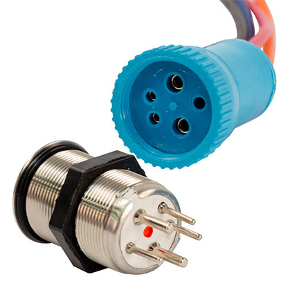Bluewater 22MM Programmable Waterproof Off-On Blue/Red Switch w/Breaker