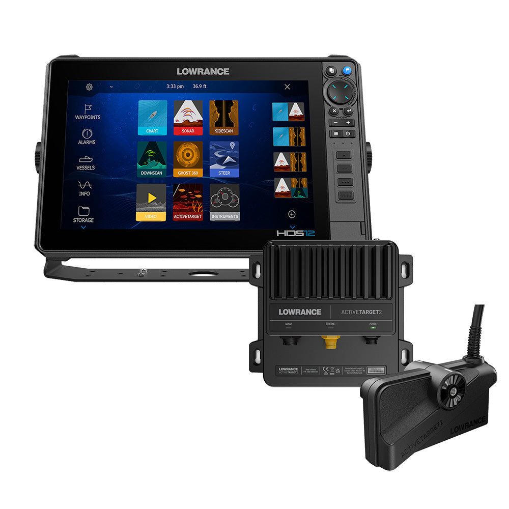 Lowrance HDS PRO 12 w/Preloaded C-MAP DISCOVER OnBoard - No Transducer  ActiveTarget 2 Bundle