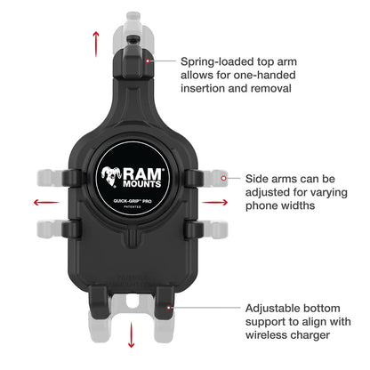 Ram Mount RAM Quick-Grip Pro Phone Holder w/Ball  Vibration Damper