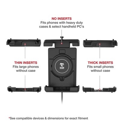 Ram Mount RAM Quick-Grip Pro XL w/Ball  Qi2 15W Wireless Charger