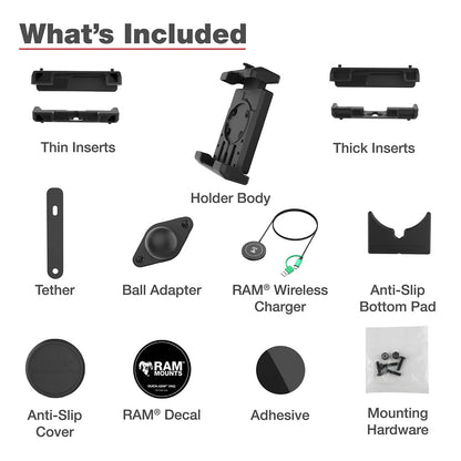 Ram Mount RAM Quick-Grip Pro XL w/Ball  Qi2 15W Wireless Charger