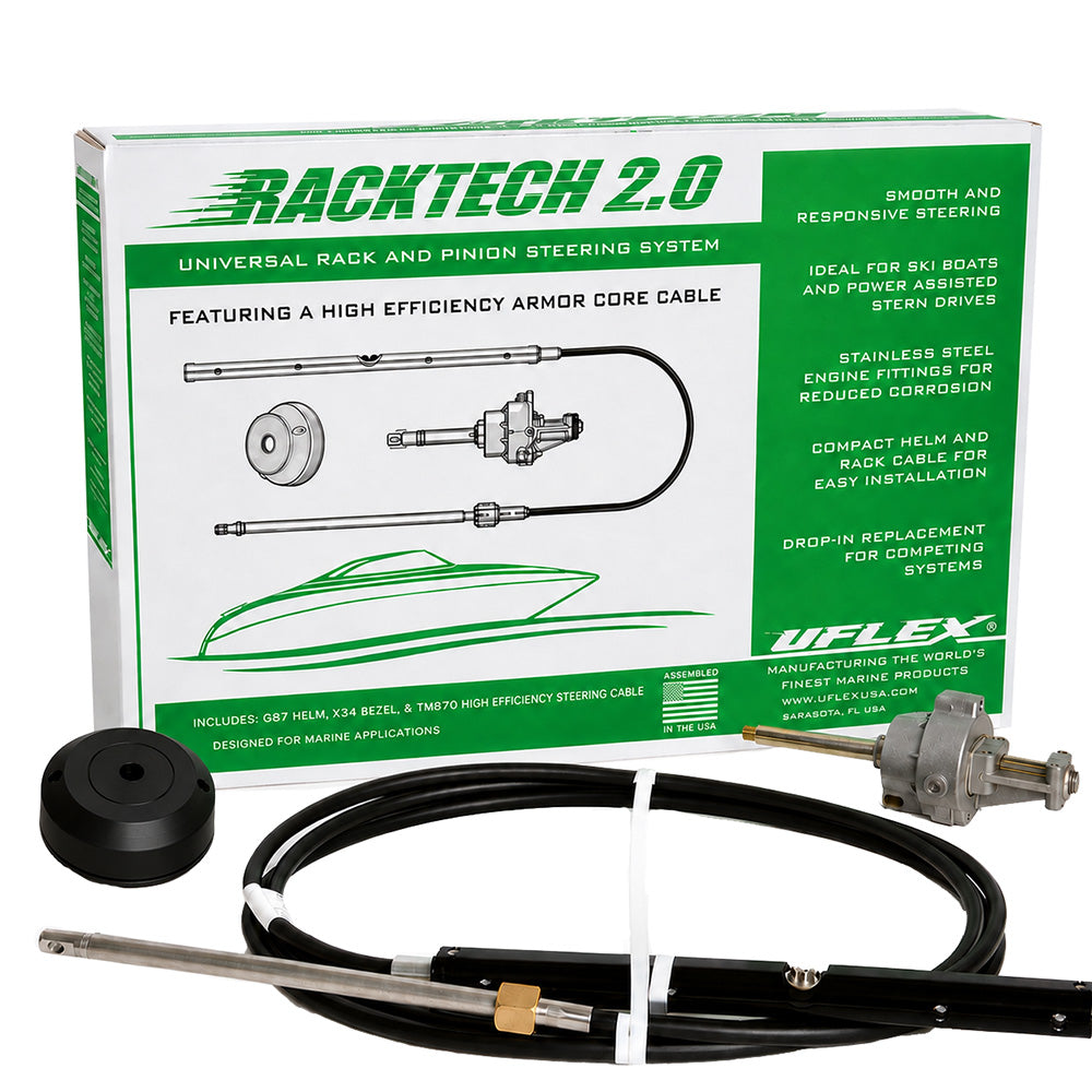 Uflex Racktech - 2.0 High Efficiency Rack  Pinion System Kit - 13' Cable