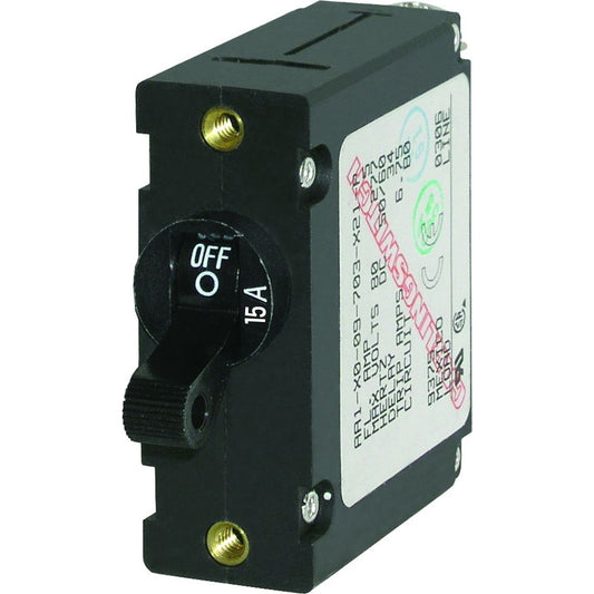 Blue Sea 7208 AC/DC Single Pole Magnetic World Circuit Breaker - 15AMP [7208] | Circuit Breakers by Blue Sea Systems 