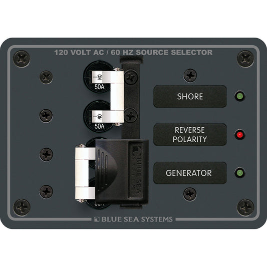 Blue Sea 8061 AC Toggle Source Selector 120V AC - 50AMP [8061] | Electrical Panels by Blue Sea Systems 