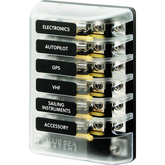 Blue Sea 5015 ST Glass Fuse Block w/Negative Bus [5015] | Fuse Blocks & Fuses by Blue Sea Systems 