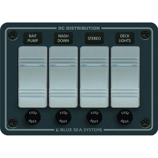 Blue Sea 8262 Waterproof Panel 4 Position - Slate Grey [8262] | Electrical Panels by Blue Sea Systems 