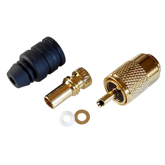 Shakespeare PL-259-58-G Gold Solder-Type Connector w/UG175 Adapter & DooDad Cable Strain Relief f/RG-58x [PL-259-58-G] | Accessories by Shakespeare 