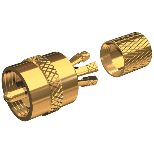 Shakespeare PL-259-CP-G - Solderless PL-259 Connector for RG-8X or RG-58/AU Coax - Gold Plated [PL-259-CP-G] | Accessories by Shakespeare 