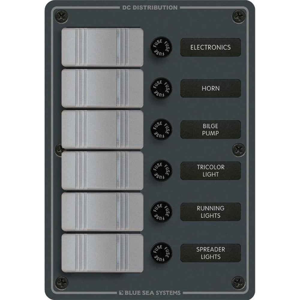 Blue Sea 8053 Slate Grey - 6 Position - Vertical [8053] | Electrical Panels by Blue Sea Systems 