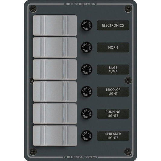Blue Sea 8053 Slate Grey - 6 Position - Vertical [8053] | Electrical Panels by Blue Sea Systems 