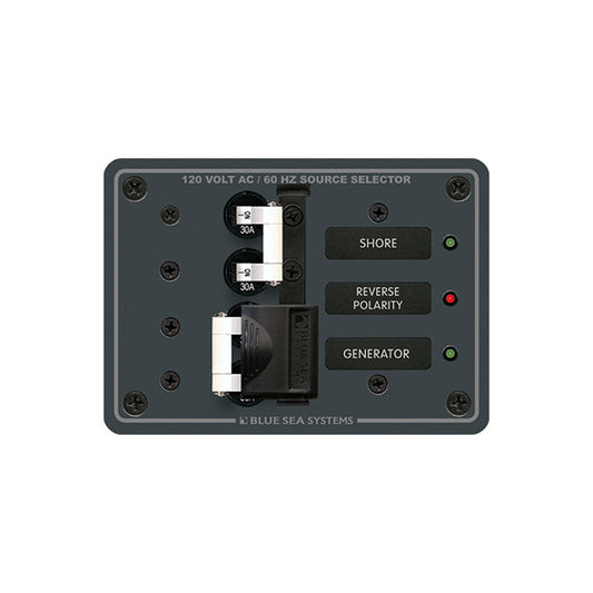 Blue Sea 8032 AC Toggle Source Selector 120V AC - 30AMP - White Switches [8032] | Electrical Panels by Blue Sea Systems 