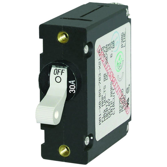 Blue Sea 7222 AC/DC Single Pole Magnetic World Circuit Breaker - 30AMP [7222] | Circuit Breakers by Blue Sea Systems 