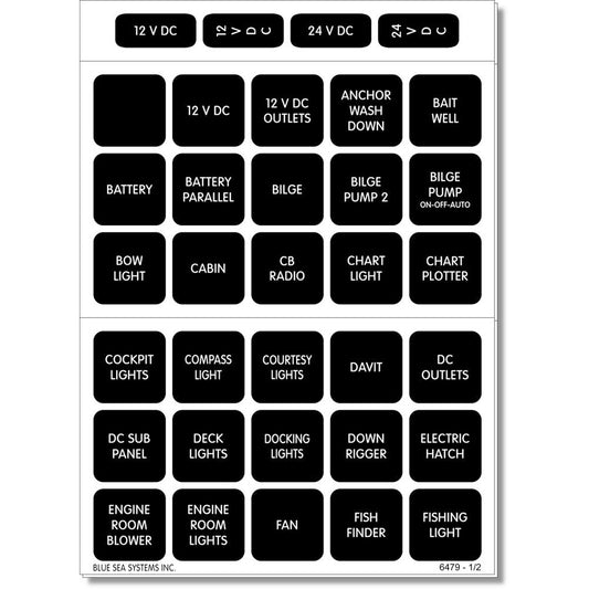 Blue Sea 4216 Square Format Label Set - 60 [4216] | Switches & Accessories by Blue Sea Systems 