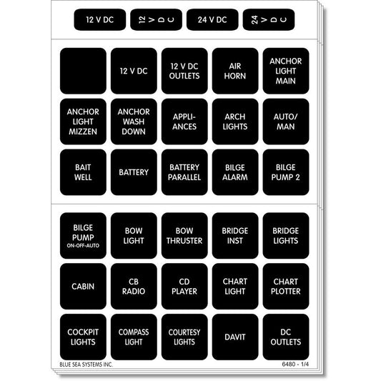 Blue Sea 4217 Square Format Label Set - 120 [4217] | Switches & Accessories by Blue Sea Systems 