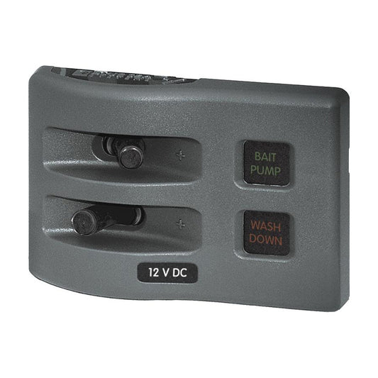 Blue Sea 4302 WeatherDeck Water Resistant Fuse Panel - 2 Position - Grey [4302] | Electrical Panels by Blue Sea Systems 