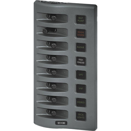 Blue Sea 4308 WeatherDeck Water Resistant Fuse Panel - 8 Position - Grey [4308] | Electrical Panels by Blue Sea Systems 