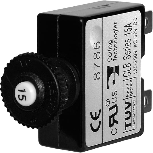 Blue Sea 7056 15A Push Button Thermal with Quick Connect Terminals [7056] | Circuit Breakers by Blue Sea Systems 