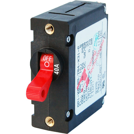 Blue Sea 7225 AC / DC Single Pole Magnetic World Circuit Breaker  -  40 Amp [7225] | Circuit Breakers by Blue Sea Systems 