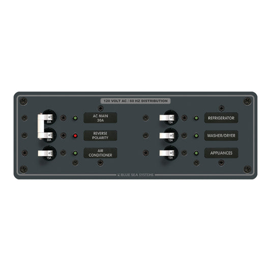 Blue Sea 8099 AC Main +4 Positions Toggle Circuit Breaker Panel  (White Switches) [8099] | Electrical Panels by Blue Sea Systems 