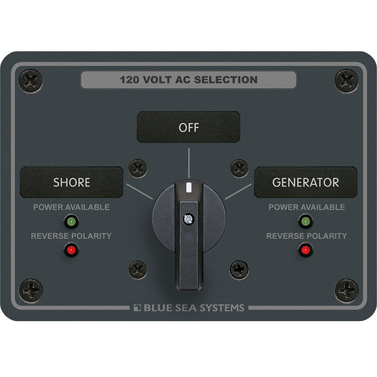Blue Sea 8367 AC Rotary Switch Panel 30 Ampere 2 Positions + OFF, 2 Pole [8367] | Electrical Panels by Blue Sea Systems 