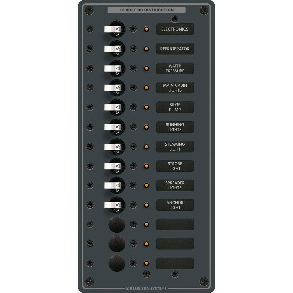 Blue Sea 8376 Panel DC 13 Position Vertical [8376] | Electrical Panels by Blue Sea Systems 