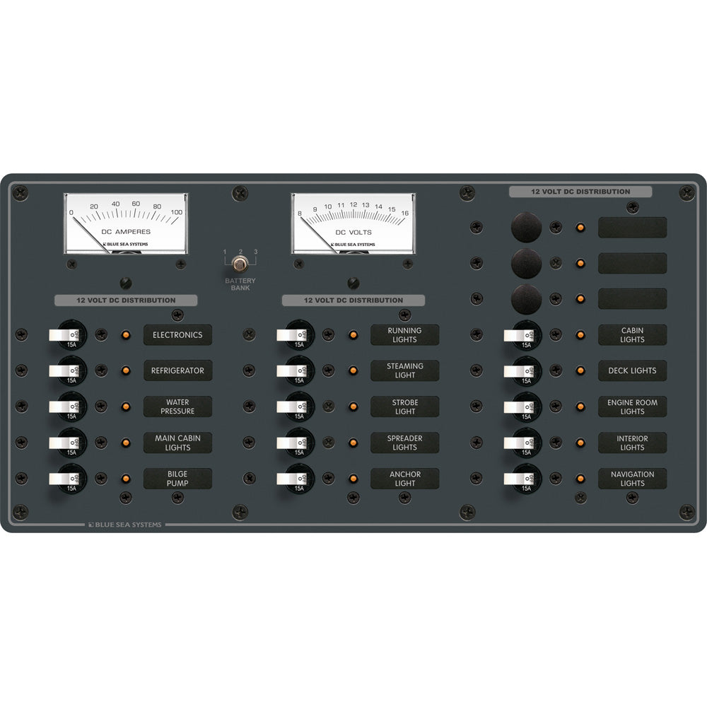 Blue Sea 8378 DC 18 Position Panel - White [8378] | Electrical Panels by Blue Sea Systems 