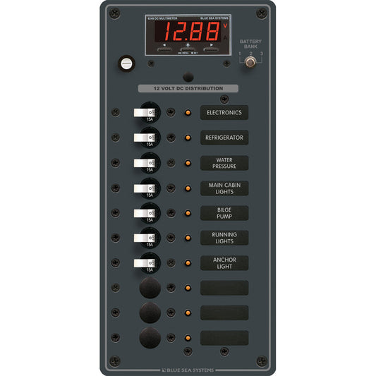 Blue Sea 8402 DC 10 Position w/Multi-Function Meter [8402] | Electrical Panels by Blue Sea Systems 