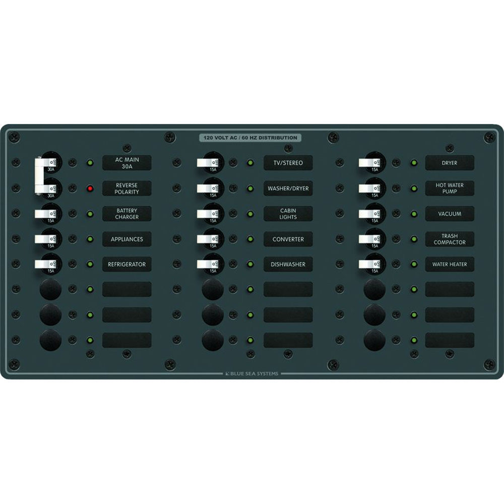 Blue Sea 8465 AC Main + 22 Positions [8465] | Electrical Panels by Blue Sea Systems 