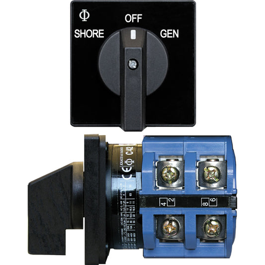 Blue Sea 9011 Switch, AV 120VAC 65A OFF +2 Positions [9011] | Switches & Accessories by Blue Sea Systems 