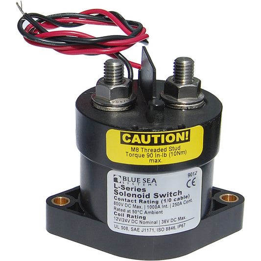 Blue Sea 9012 L Solenoid Switch - 12-24VDC - 250A [9012] | Battery Management by Blue Sea Systems 