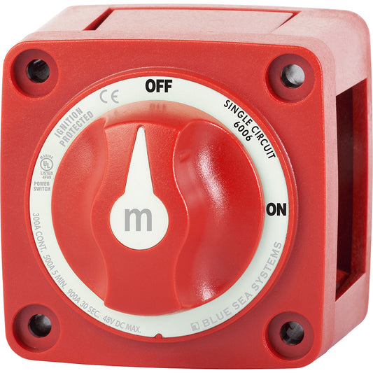Blue Sea 6006 m-Series (Mini) Battery Switch Single Circuit ON/OFF Red [6006] | Battery Management by Blue Sea Systems 