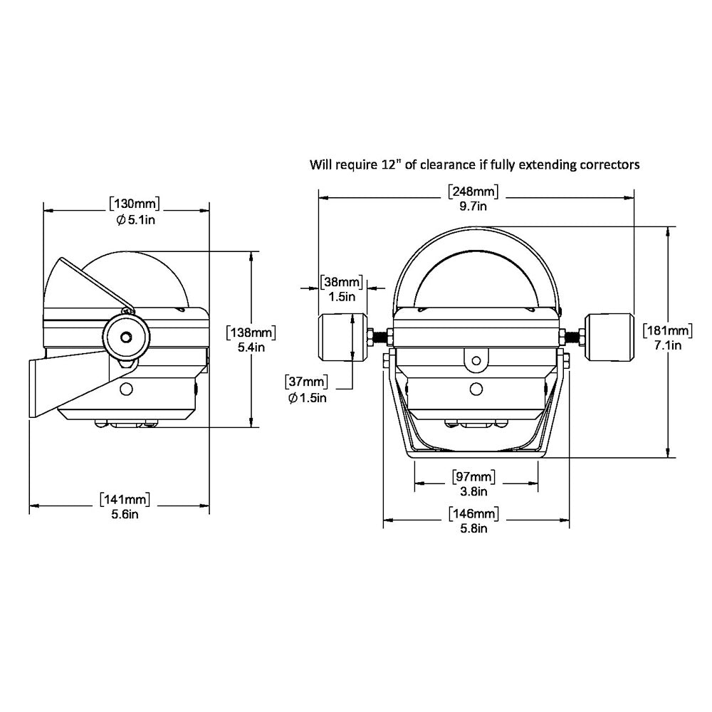 Ritchie HB-845 Helmsman Steel Boat Compass - Bracket Mount - Black [HB-845] | Compasses by Ritchie 