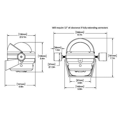 Ritchie HB-845 Helmsman Steel Boat Compass - Bracket Mount - Black [HB-845] | Compasses by Ritchie 