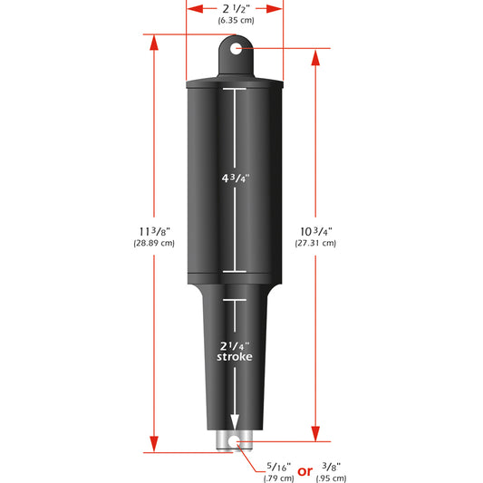 Lenco 101XD Extreme Duty Actuator - 12V - 2-1/4" Stroke - 5/16" Hardware [15055-001] | Trim Tab Accessories by Lenco Marine 