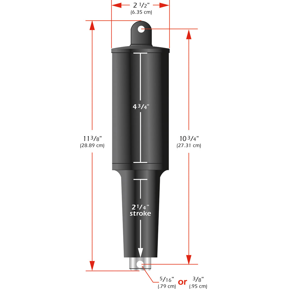 Lenco 101XD Extreme Duty Actuator - 12V - 2 1/4" Stroke - 3/8" Hardware [15056-001] | Trim Tab Accessories by Lenco Marine 