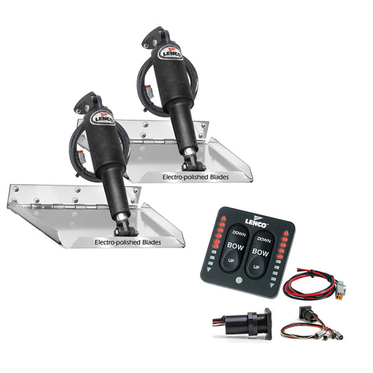 Lenco 16" x 12" Standard Performance Trim Tab Kit w/LED Indicator Switch Kit 12V [RT16X12I] | Trim Tabs by Lenco Marine 